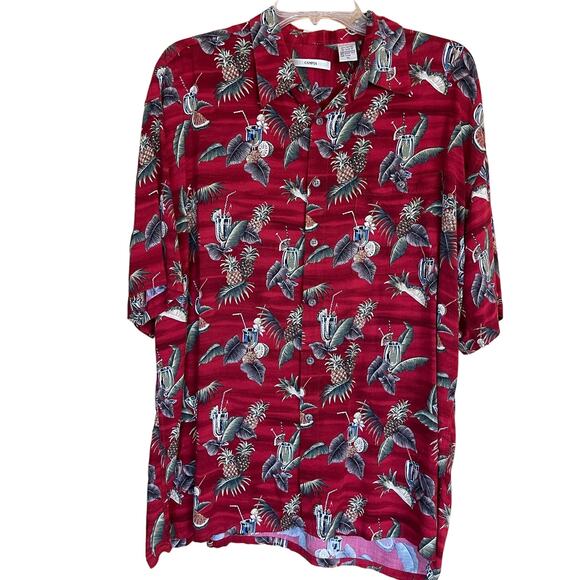 Moda Campia Moda Men's Hawaii Print SS Shirt in Maroon. Size XL - Picture 1 of 4
